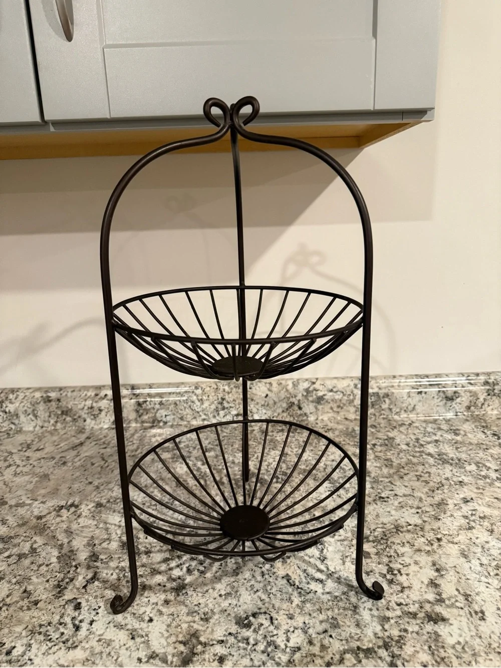 Two-Tier Metal Fruit/Display Stand in Dark Bronze